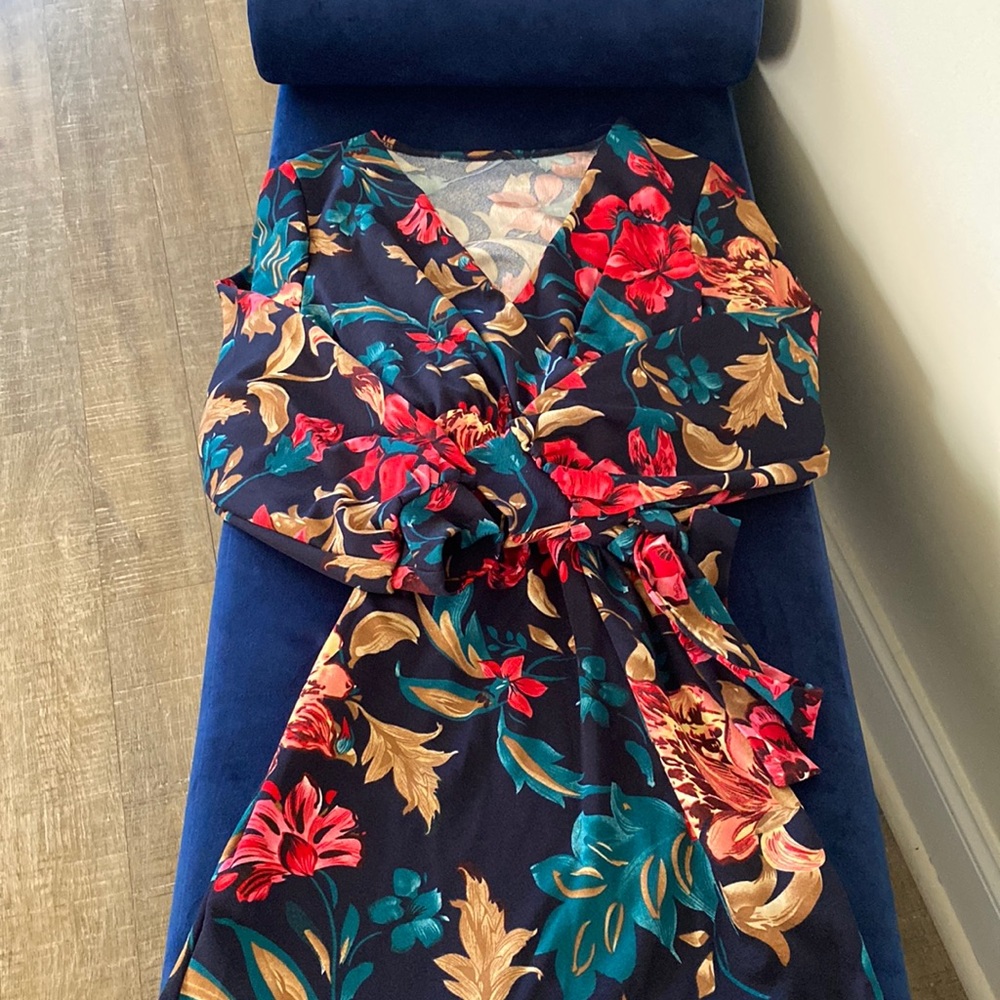 Faux wrap dress with melt